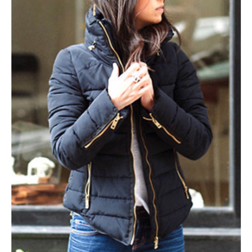 Zara Navy Blue Puffer Jacket